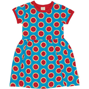 Maxomorra - Short Sleeved Spin Dress - Watermelon