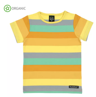 Villervalla Short Sleeve Top - Stripe - Sunset
