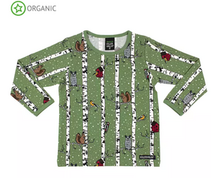 Villervalla Long Sleeve Top - Woodpecker - Moss