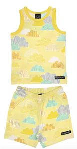 Villervalla Cloud Tank Top & Shorts Set - Light Lemon