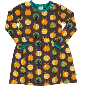 Maxomorra Long Sleeve Spin Dress - Orange