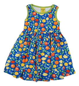 Duns Sleeveless Gather Dress - Citrus - Blue