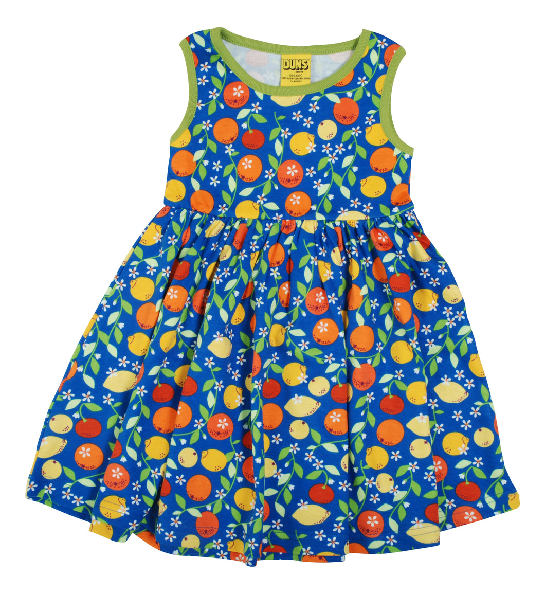 Duns Sleeveless Gather Dress - Citrus - Blue