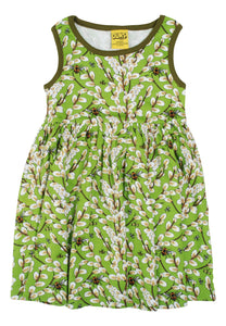 Duns Sleeveless Gather Dress - Goat Willow - Greenery