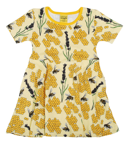 Duns Short Sleeve Skater Dress - Bee - Yellow