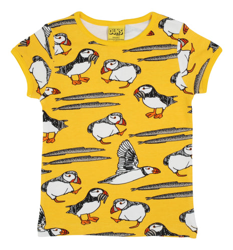 Duns Short Sleeve Top - Puffin - Yellow Chrome