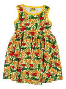 Duns  Sleeveless Gather Dress - Tropical