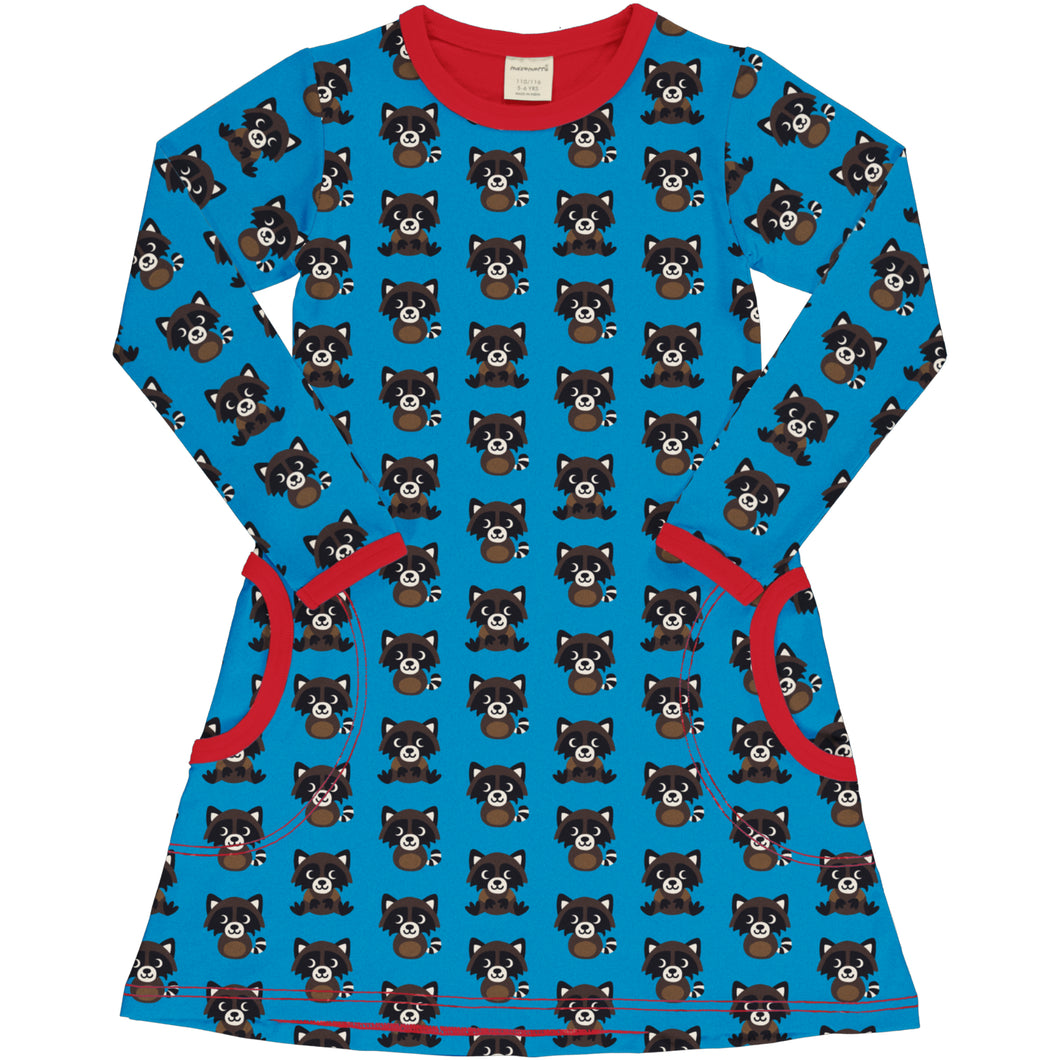 Maxomorra Long Sleeve Dress - Raccoon