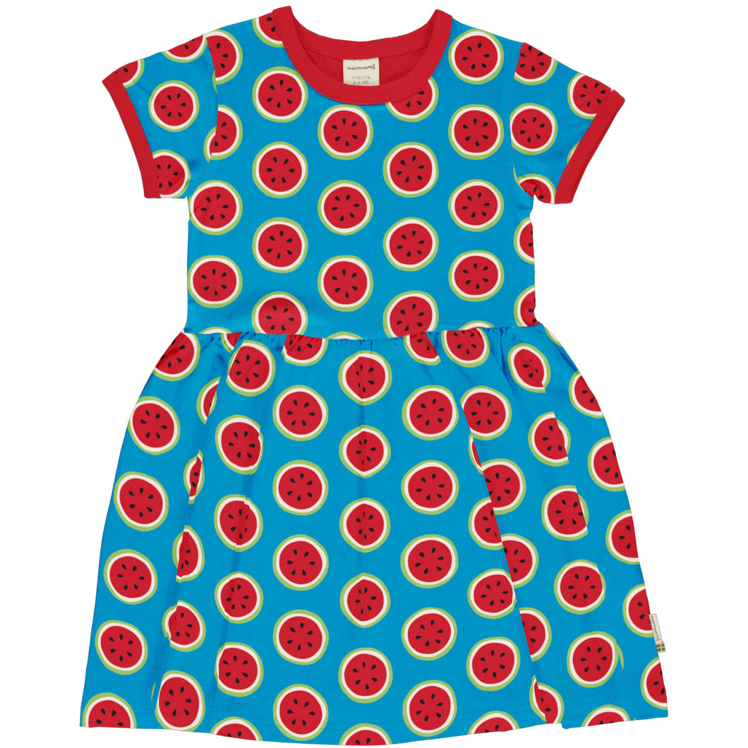 Maxomorra - Short Sleeved Spin Dress - Watermelon