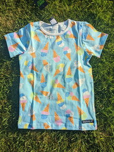 Villervalla Short Sleeve Top - Ice Cream - Light Aqua