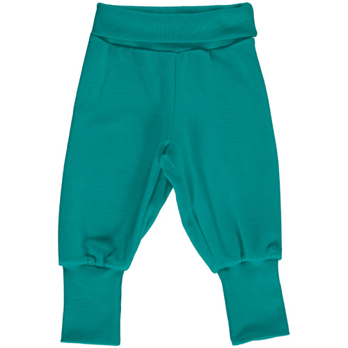 Maxomorra Velour Rib Pants - Lagoon