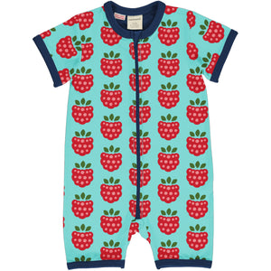 Maxomorra Short Sleeve Rompersuit - Raspberry