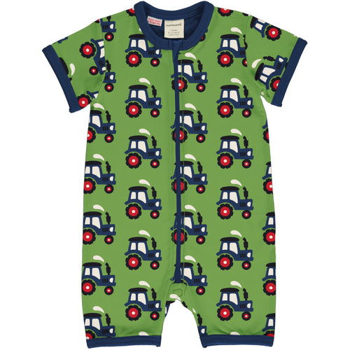 Maxomorra Short Sleeve Rompersuit - Tractor