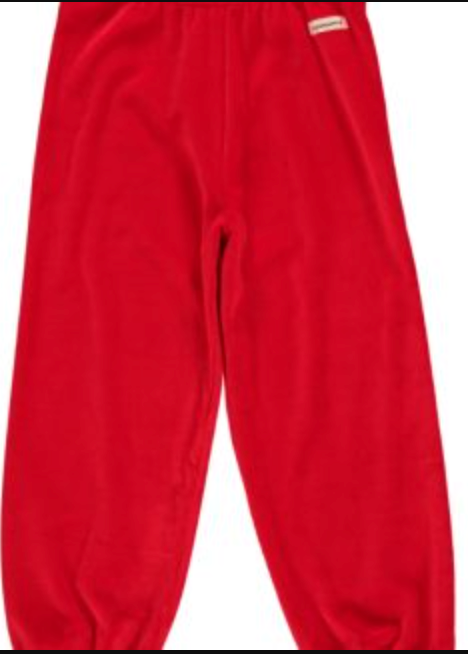 Maxomorra Red Basic Pants - Velour