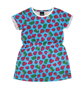 Villervalla Short Dress - Strawberry - Aqua