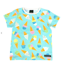 Load image into Gallery viewer, Villervalla Short Sleeve Top - Ice Cream - Light Aqua