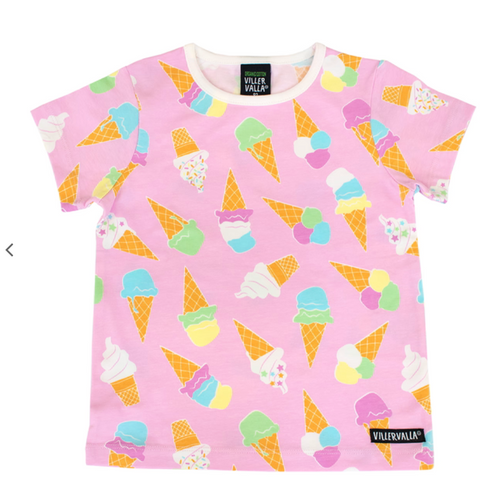 Villervalla Short Sleeve Top - Ice Cream - Light Blossom