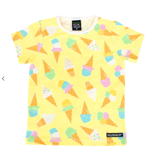 Villervalla Short Sleeve Top - Ice Cream - Light Maize