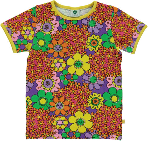 Småfolk T-shirt - Flower - Purple