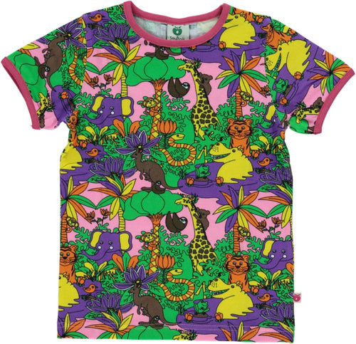 Småfolk T-shirt - Jungle - Sea Pink