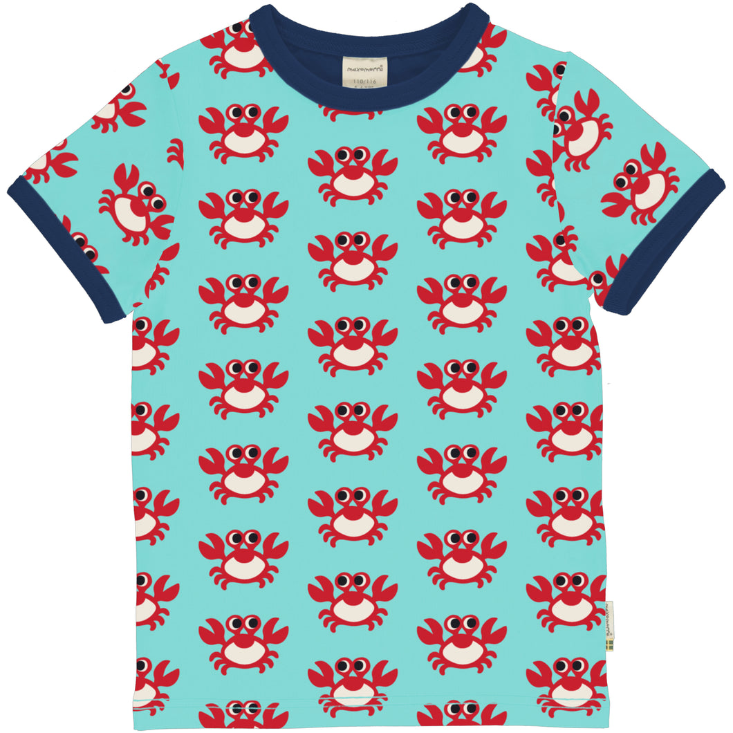 Maxomorra Short Sleeve Top - Crab