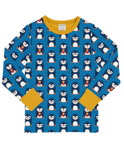 Maxomorra Long Sleeve Top - Antarctic Penguin