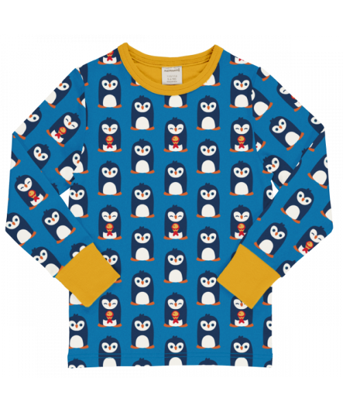 Maxomorra Long Sleeve Top - Antarctic Penguin